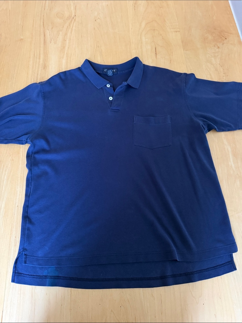 GANT Men's Navy Short-Sleeve Polo Shirt with Pocket